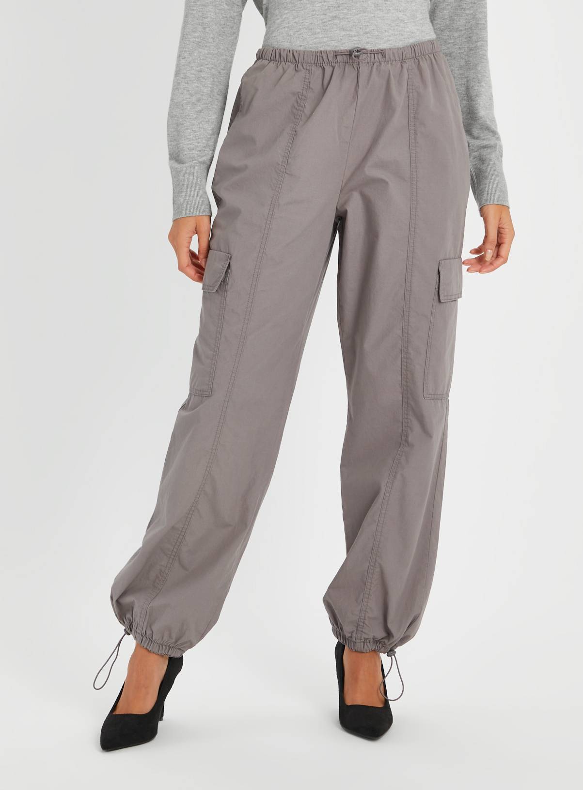 Light Grey Parachute Trousers  12 - Image 1